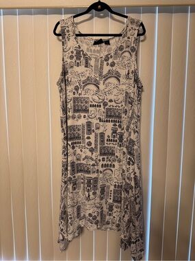 Cynthia Rowley Black & White Asymmetrical Tank Dress